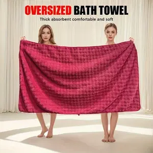 1Counts Oversized Bath Towels Set, 35.4x70.8in Soft Fluffy Coral Velvet Plus Size Shower Towels, Absorbent for Bathroom Hotels Gym, Holiday Gift,