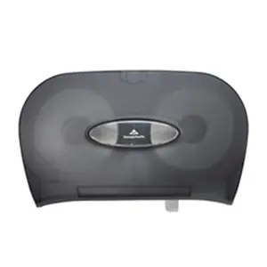 Pacific Microtwin Covered Side-By-Side Toilet Paper Holder, High-Traffic Double-Roll Tissue Dispenser, Compact Household Accessory, Bathroom Upgrade Kit