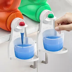 2-Pack Detergent Drip Catcher & Cup Holder, Fits Most Economy Sized Bottles - Keeps Laundry Area Clean and Tidy