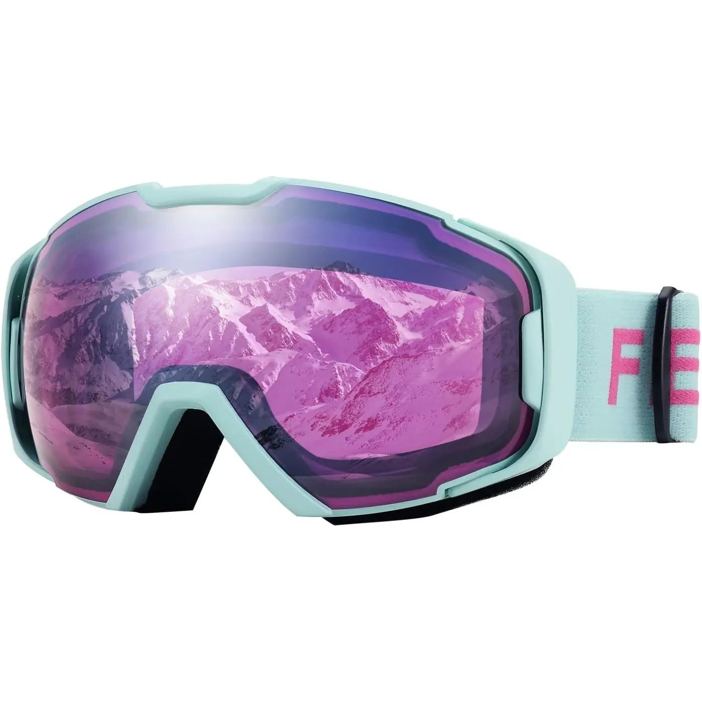 FEISEDY Ski Goggles - OTG Windproof Skiing Goggles for Adults, Anti-Fog UV400 Protection, Bendable Dual-Lenses, Adjustable Sports Eyewear Model B2961, Windproof Ski Goggles