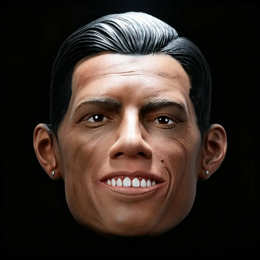 Natural Latex Full Head Adult Mask with Carving & Mask Design, Photorealism Ultra-Realistic Smiling Man Headpiece, Halloween Costume & Cosplay Props for Adult Parties, Content Creators, Handmade