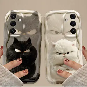 Orange Black White Cat Protective Cellphone Case Cover for Samsung Galaxy A16 A06 A55 A35 A25 A15 A05 A05S A54 A34 A24 A14 A73 A53 A33 A23 A13 A52 A32 A22 Accessories Smartphone