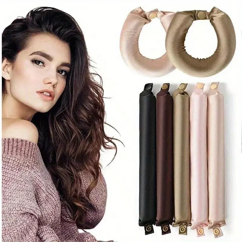 No Heat Curling Iron, Heatless Hair Curlers, Silk Touch Damage-Free Sleep Curler, Heatless Curls Overnight, Soft Elastic Curls for Long Hair, Home Salon Wave Effect, Gentle Hair Care, Heatless Curling Set, Haircare Curler, Curling Tool