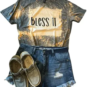 Bleached sublimation Bella canvas T-Shirt