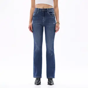ONESO High Waisted Bootcut Micro Stretch Denim Jeans Women‘s Flare Leg Slit Hem Design Denim Pants Bottoms #TikTokShopHolidayHaul #HolidayHaul