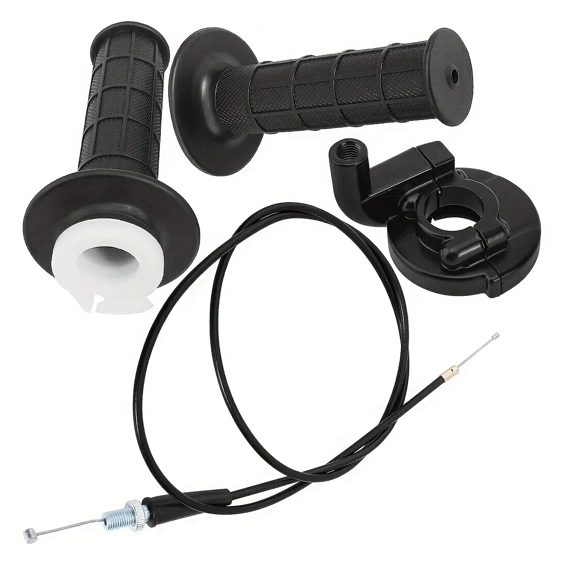7/8" Twist Throttie Accelerator Handle Grips Set, Handle Bar Throttle Grips Grip +Throttle Cable + Throttle Housing Clamp for Dirt Bike Quad ATV Pit 50cc, 80cc, 90cc, 110cc 125cc 140cc 150cc 200cc Dirt Bike, Mini Bike Throttle Assembly Throttle Cable
