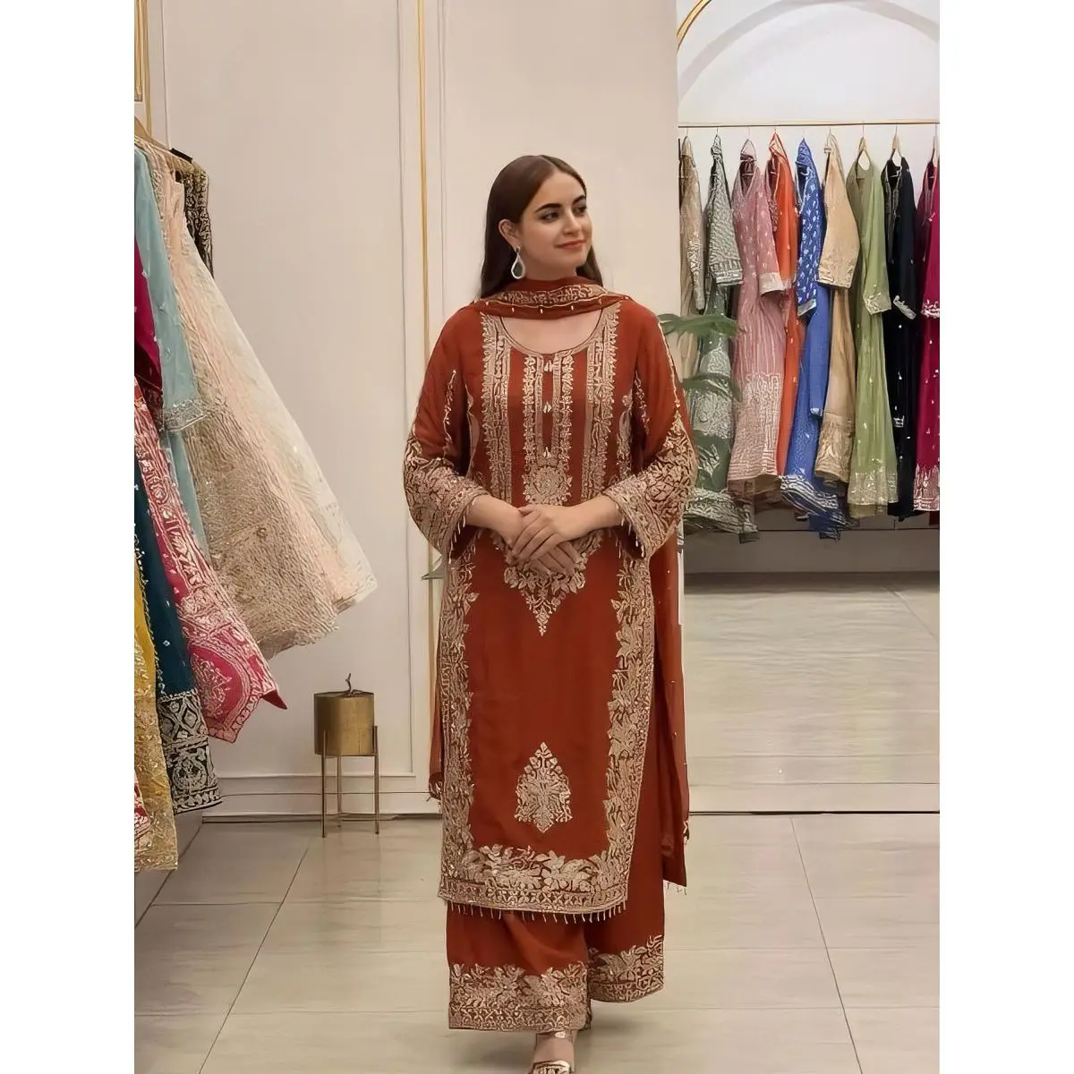 3 Piece Salwar Kameez Suit in 3 Colors and 3 Sizes for Women