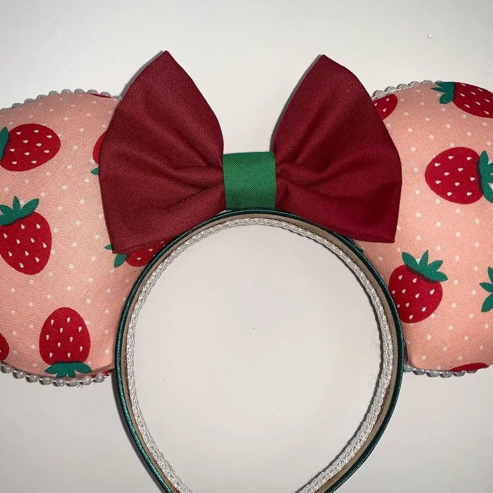 Strawberry Print Mickey Ears