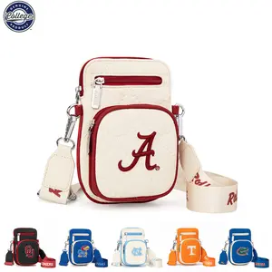 NCAA Unisex Crossbody Bag with Adjustable Strap & Card Blocking Slots – Stylish Leather Handbag for Stadium Events, Sports Fans, and Gifts 015