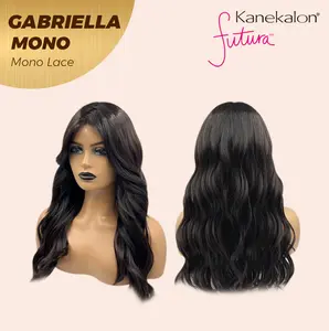 JBEXTENSION GABRIELLA MONO Monofilament Handmade Wig 6X5 Full Monofilament Hand Tied Top Wig 20 Inches Black Wave Mono Lace Wig With Anti-slip Silicone Strips Glueless Wig GABRIELLA MONO【BENDY EAR TABS】