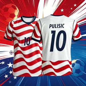 2026 United Statesl National Home And Away 10# Pulisic Short Sleeve Soccer Jersey Fans Version Breathable