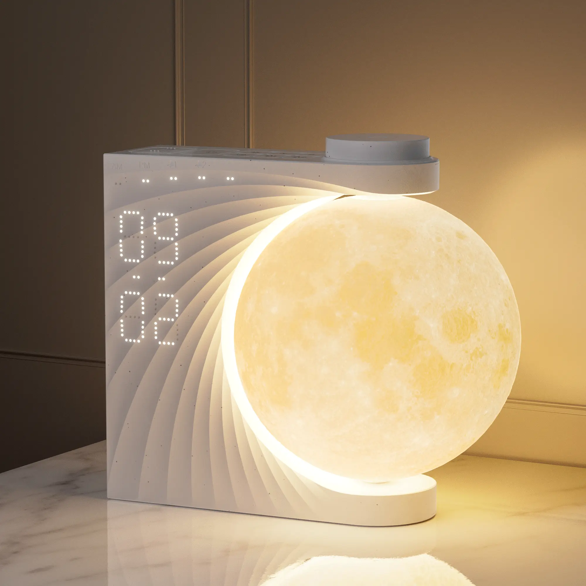 Reteyung Sunrise Alarm Clock for Heavy Sleeper, 10 Natural Sleep Sounds, Digital Dimmable Clock With 10 RGB Light, Dual Alarm & Snooze, Ideal Gifts