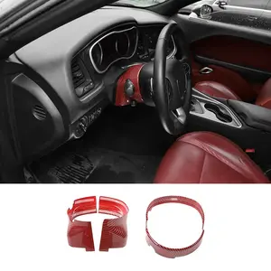 Electric Adjustable Steering Wheel Base Lower Trim Dashboard Replacement Stickers, Car Interior Kit for 2011+ Dodge Challenger, Charger, Durango, 300C