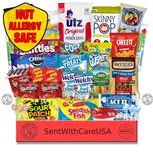 Peanut Free Snacks & Tree Nut Free Snacks - Popcorn, Chips, Cookies & Candy - Peanut Allergy Friendly Snack Box Variety Pack Multipack