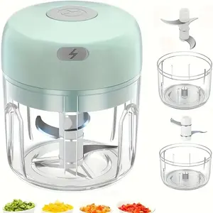 Wireless Electric Garlic Mincer, Mini Food Processor, Vegetable Chopper Tool with Rechargeable Battery, USB Charging, 1600 Rpm Motor, Suitable for Garlic Ginger Onion