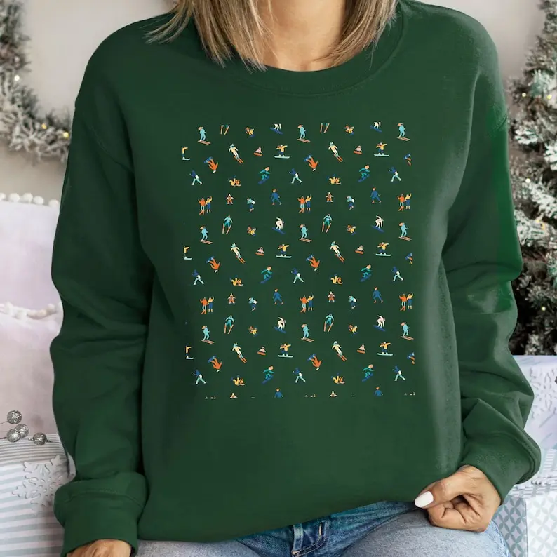 Ski Sweatshirt, Vintage Ski Sweatshirt, Ski Sweater, Mountain Sweatshirt Women, Holiday Sweatshirt, Ski Trip Sweatshirt, Ski Trip 2024, Skiing Sweatshirt, Vintage, Colorado Sweater, Minimal Crewneck, Ski Gift for Her