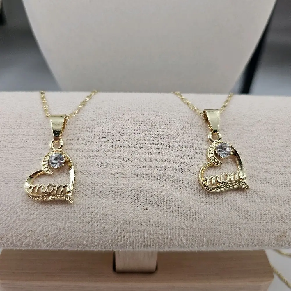 mom heart necklace 14kgoldplated