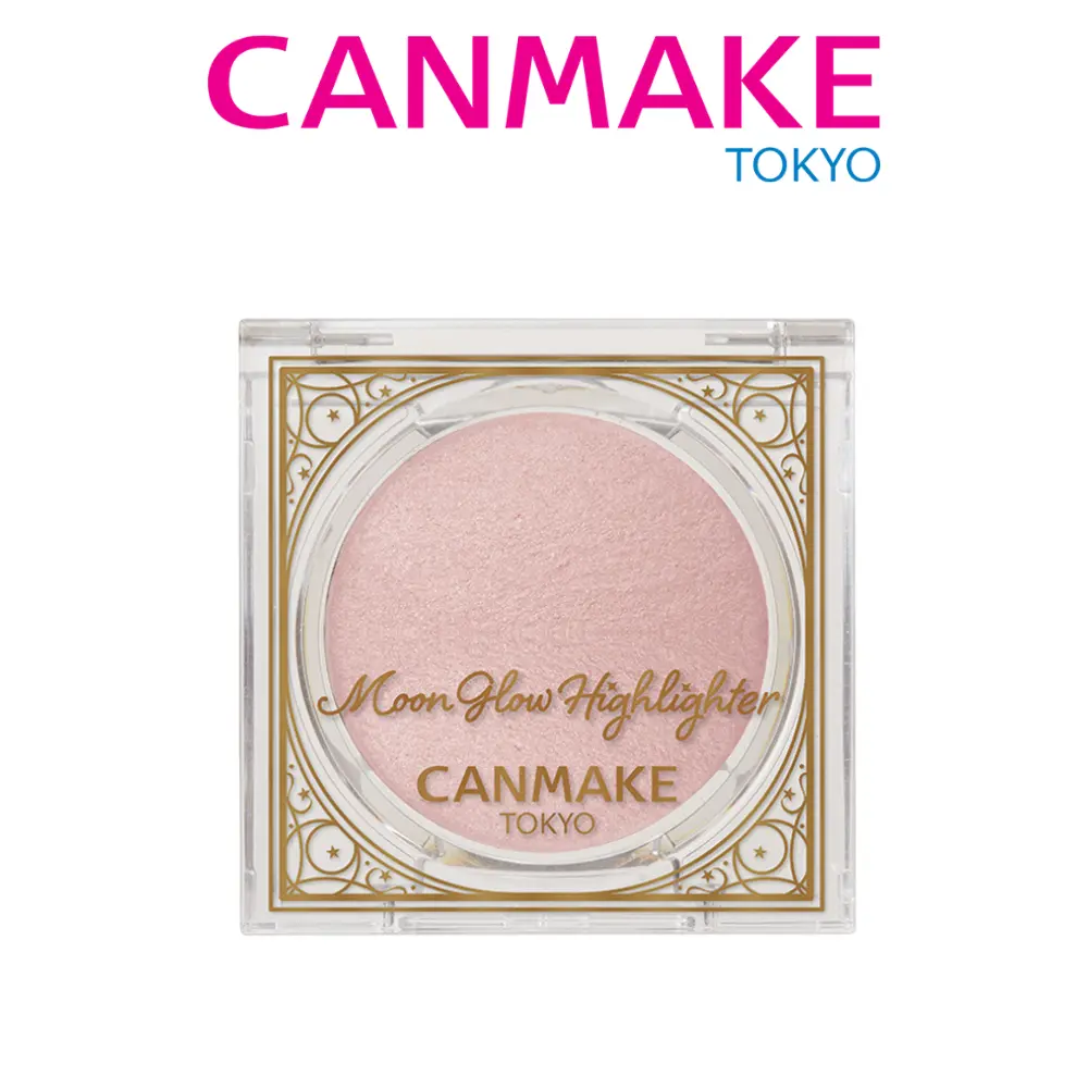 Canmake Moon Glow Highlighter, Single Colour Baked Powder Cosmetic with Pearl for a Sophisticated Moonlit Luster