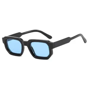 KLASSNUM Men Vintage Rectangle Frame Sunglasses Fashion Retro Sun Glasses Luxury Brand Design UV400 Shades Eyewear Women Goggles