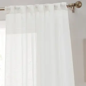 Lowes - Emily Faux Linen Rod Pocket Back Tab Curtains