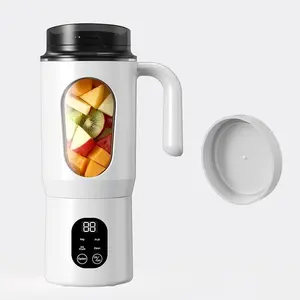 Portable USB Rechargeable Handheld Juice Blender, Cool Tech Gadgets, 4-Mode Operation, 12-Blade System, LED Display, Ice Crush Function, White for Smoothies & Juices