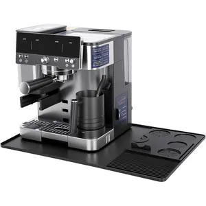 Coffee Mat for  Luxe Espresso Machine ES601 - Large Anti-Slip Heat-Resistant Coffee Bar Mat for  luxe Cafe Accessories and   Espresso Machines with Convex Edge Black