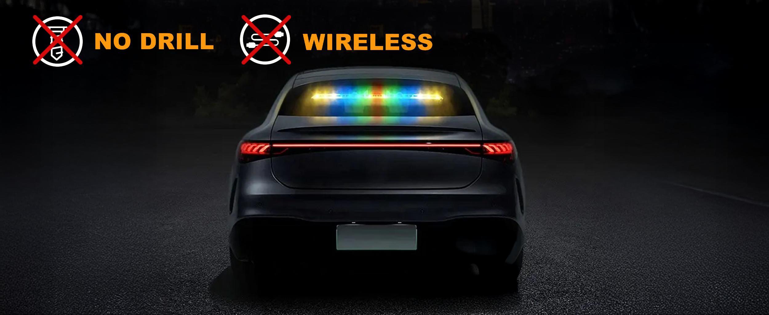 DIBMS Emergency Strobe Lights for Trucks, 2 in 1 RGB Lighting Bar with Manual and Remote Control, Bright LED Safety Flashing Warning Hazard Interior Front/Rear Windshield Lights for Vehicles and Cars underglow  neon  tubes car stuff for men