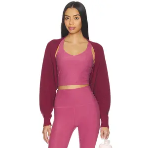 Beyond Yoga Relaxed Shrug Sweater in Moody Burgundy