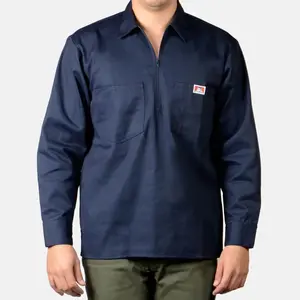 Ben Davis Long Sleeve Solid 1/2 Zip Shirt
