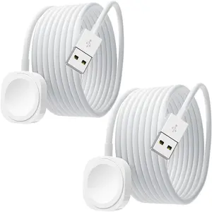 for Apple Watch Charger USB Magnetic iWatch Charger Fast Charging Portable Compatible with iWatch Ultra2/Ultra/Series 9/8/7/6/SE/SE2/5/4/3/2/1-3.3ft/1m, White