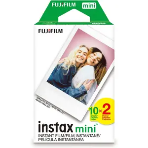 Fujifilm Instax Mini Instant Film Twin Pack - White, 20 Pictures, Handy Electronic Camera Accessories for Instant Photography