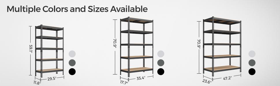 SONGMICS 5-Tier Storage Shelves, Load 2310 lb, Garage Storage, Boltless Assembly, Adjustable Shelving Unit,  for Study Shed Basement