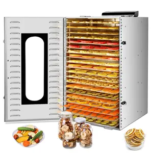 20 Trays Food-Dehydrator Machine, 1500W Meat Dehydrator Machine, 120V 194°F Temperature Control, Stainless Steel Food Dryer for Jerky, Dog Treats, Herbs, Meat, Fruit, 24H Timer
