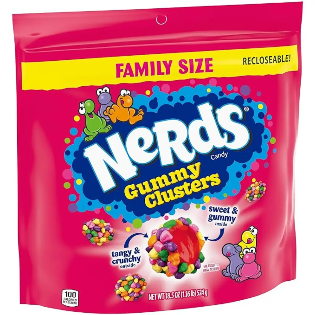 Nerds Gummy Clusters Candy, Rainbow, Resealable 18.5 Ounce Big Bag Snack Sweet homemadealfredosauce joyride candy gummycandy Bonbon Candies