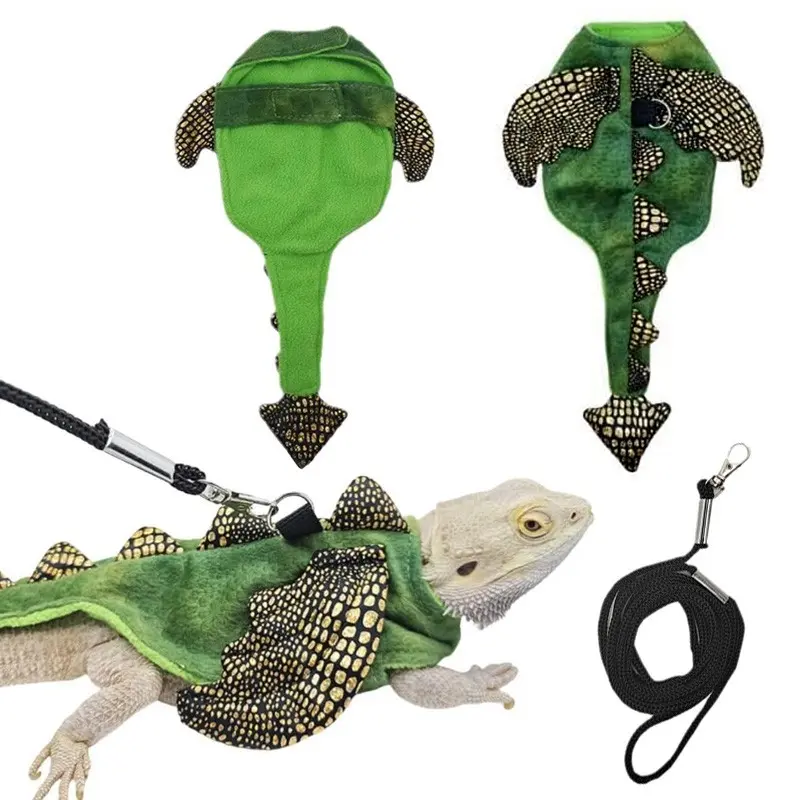 Bearded Dragon Harness Set, Halloween Costumes with Accessories for Bearded Dragons, Reptile Pet, Role Play Dress-Up Gear, Fun Animal Wear