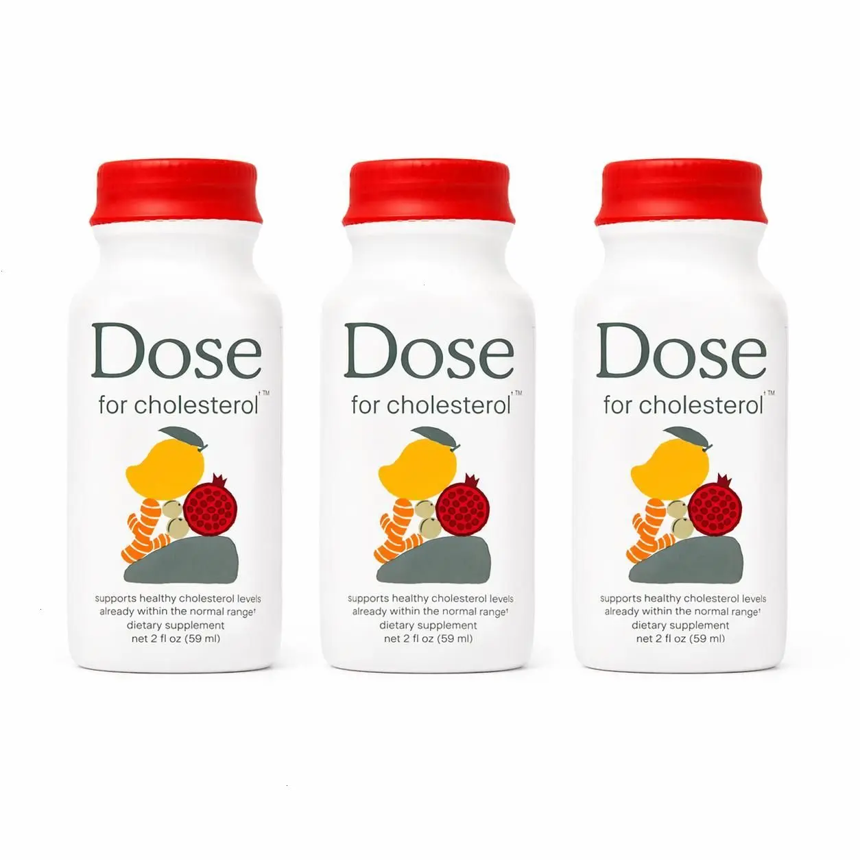 DOSE Cholesterol Support Liquid Shots 3 Pack, 2 fl oz Each – Heart Health Supplement with CoQ10, Pomegranate, Amla, Turmeric Curcumin & Lycopene – Supports Healthy LDL Levels, Cardiovascular Wellness, Vegan, Zero Sugar Daily Drink