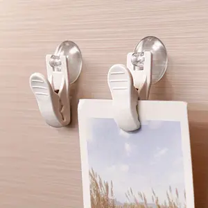 4pcs Versatile Strong Suction Cup Hooks - Wall Mounted, Rotating Towel & Kitchen Storage Clips for Home Organization, Utility Hooks