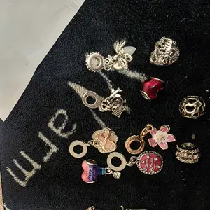 10-Pack Silver Charm Set for Bracelets, CZ Pendant Charms for Women, Tarnish Resistant Jewelry Gift Collection