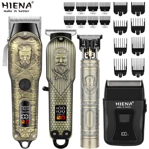 Rechargeable men's beauty suit, hair clipper and beard trimmer set, adjustable blade, for home and salon use, gentleman digital display, men's holiday gift, Barber Clippers Set
