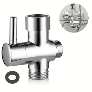 1pc Shower Head Diverter, G1/2" Universal Three-way Water Valve, One to Two Adapter Converter, Shower Diverter Valve Switch, for Bathroom Attachments, Shower Head & Handheld Hoses