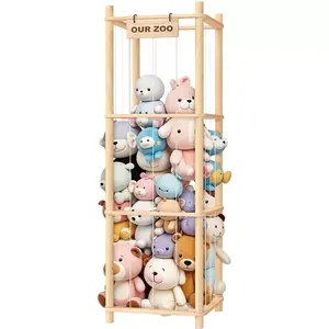 Plush Animal Storage Organizer with Cute Wooden Zoo Toy Rack, Perfect Storage Shelf for Toddler Rooms, Playrooms and Bedrooms summervibes outdoorfun