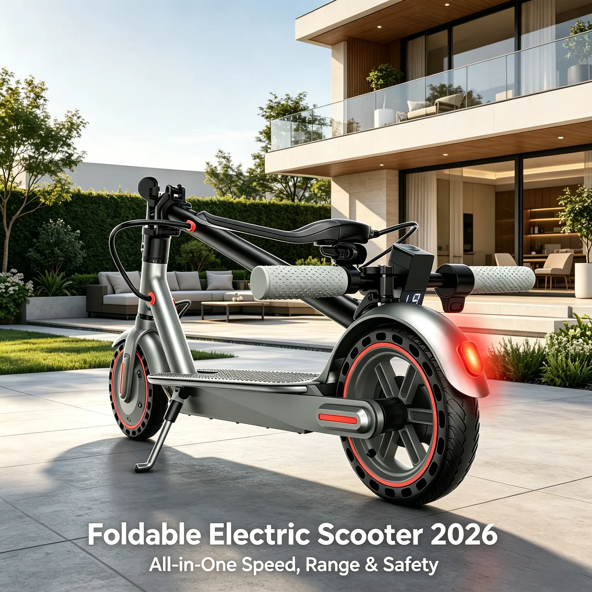 Foldable Electric Scooter, Sports & Outdoor Scooter Equipment, 350W Powerful Motor, 7.8AH Battery, 19MPH Max Speed, 21-mi Range, 8.5-inch Honeycomb Solid Tires, 3 Speed Modes, Dual Braking System, Smart APP Control, Ideal for Daily Commutes