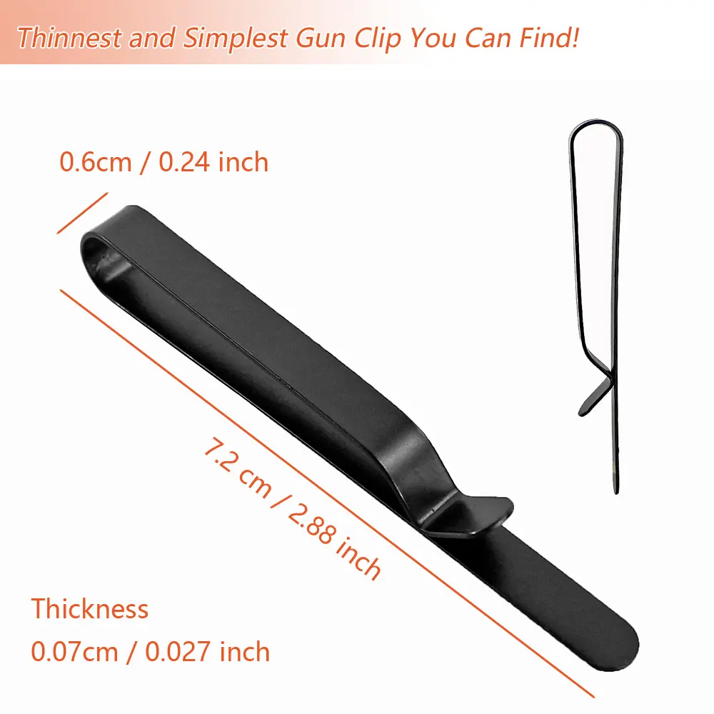 Low Profile Slim Belt Clip Holster for Handguns, Minimalist IWB Concealed Carry Accessory, Easy Installation for All Pistols