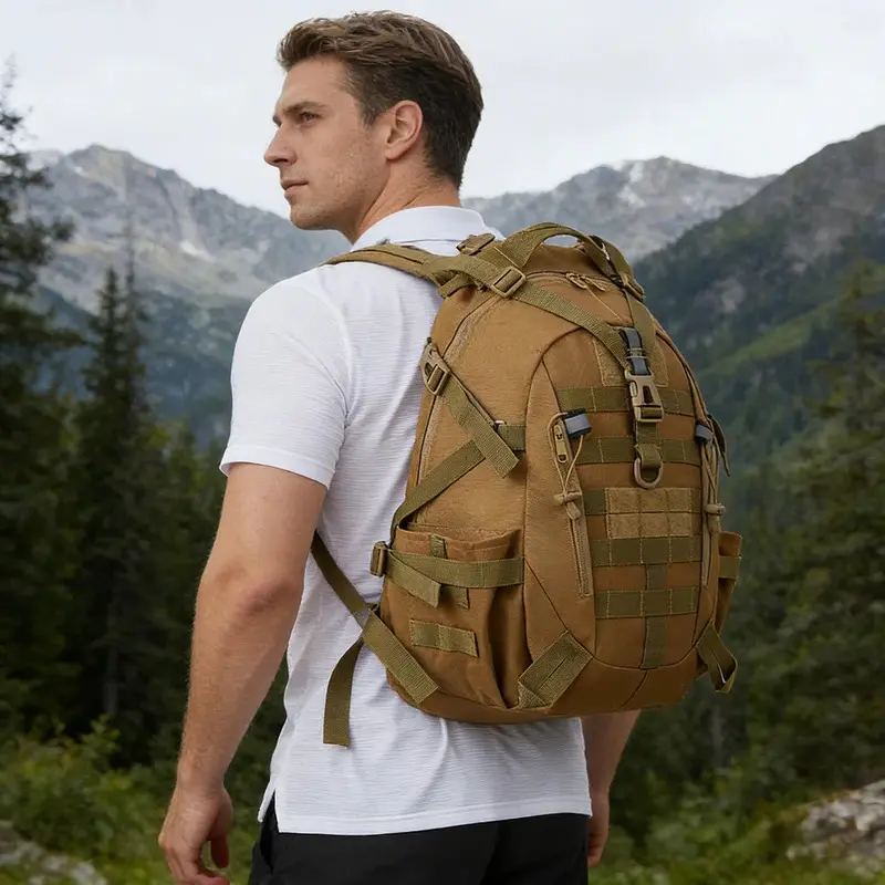 40L  Backpack for Men Camping Hiking Backpacks Reflective Outdoor Travel Bags Survival  Climbing Rucksack Bag