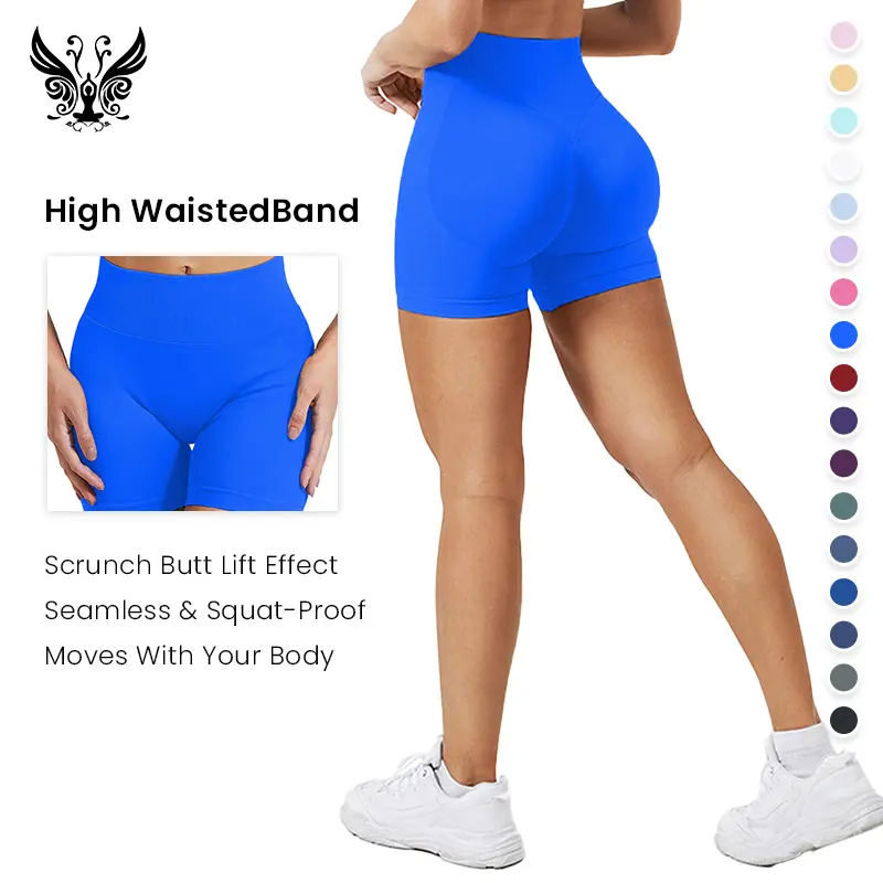 YIZHEN Women's High-Waisted Scrunch Butt Lift Seamless Workout Shorts, Tummy-Control Compression, Stretchy Breathable Fabric, Ideal for Gym, Yoga, Casual Activewear