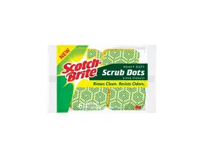 Scotch-Brite 30306-4 Scrub Dots Heavy Duty Scrub Sponge, Fiber