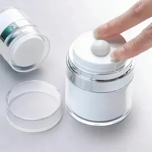 Reusable Vacuum Pump Jar, Airless Pump Bottle, Refillable Cream Bottle, Squeeze Lotion Container, Portable Size, Suitable for Creams and Lotions, Travel Use