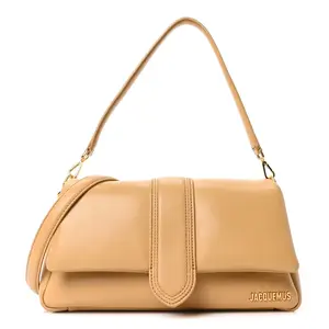 Pre-owned jacquemus Calfskin Shoulder Bags Padded Lambskin Le Bambimou Camel