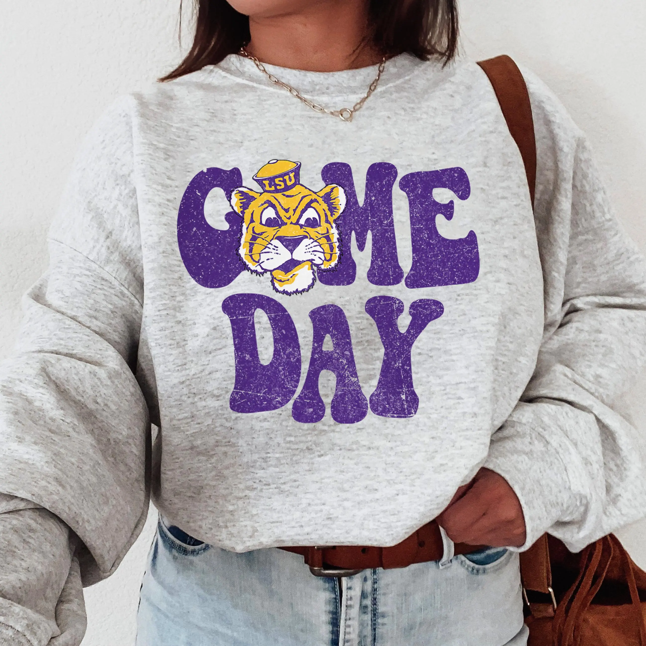 Game Day LSU Vintage Sweatshirt, Louisiana State University Unisex Sweatshirt, Game Day Sweatshirt, Gift For Fans