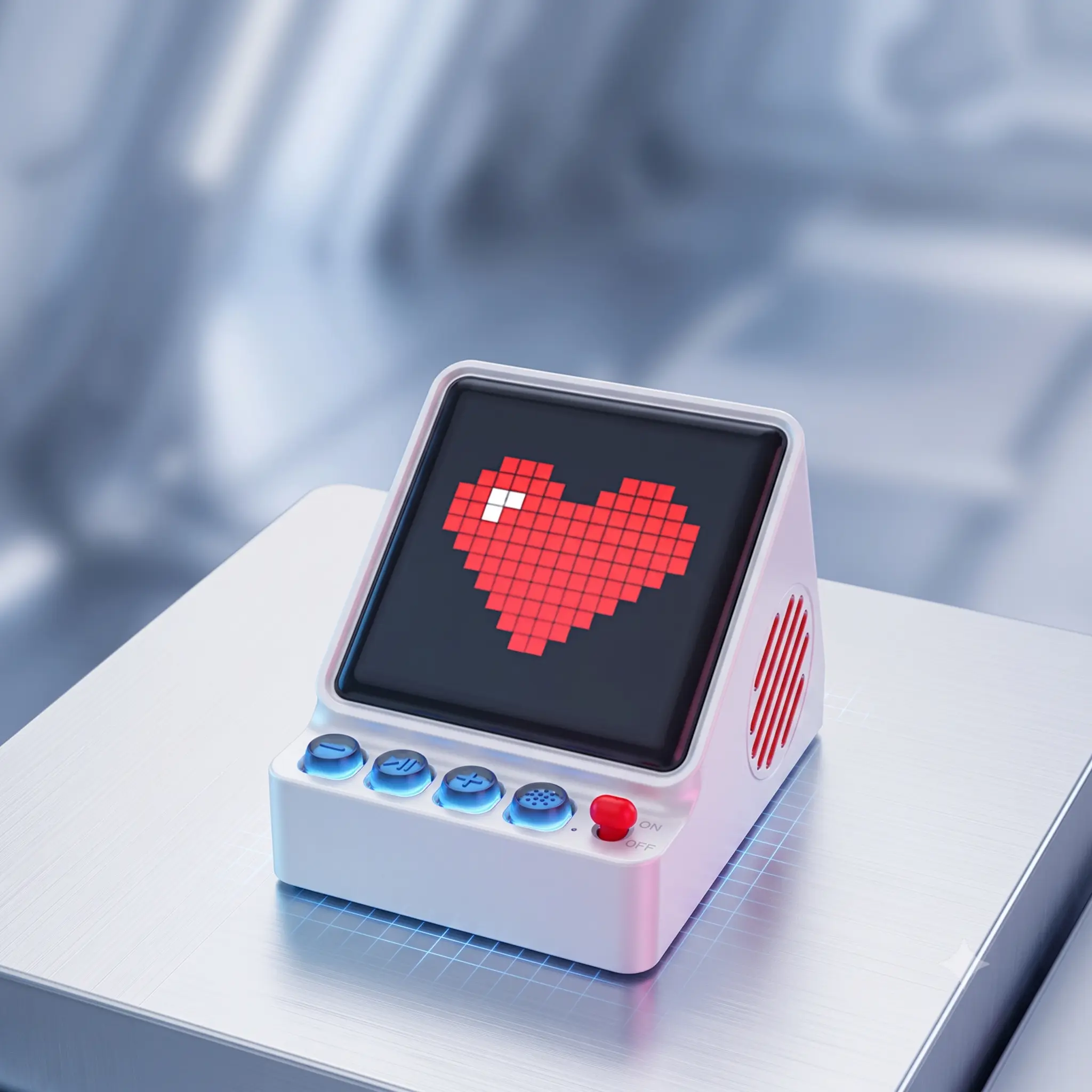 Retro Pixel Art Bluetooth Speaker with Programmable Screen | Smart APP Control DIY Display | Vintage Arcade Desktop Decor Cyberpunk Gaming Setup | Creative Holiday Birthday Gift for Men Women Kids